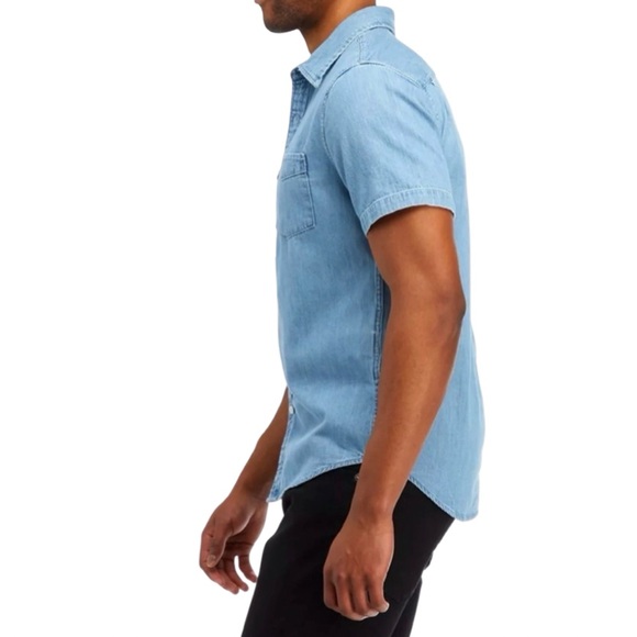 Levi’s Chambray Short Sleeve Button Up Shirt Medium - Picture 3 of 6